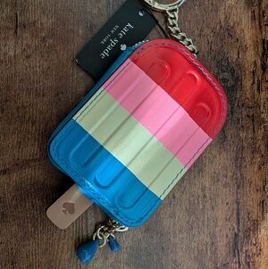 KATE SPADE Card Holder Keychain Popsicle Multicolor NWT